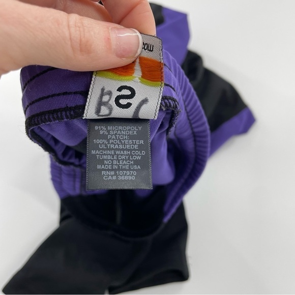 Kerrits Flow Rise Knee Patch Performance Tight Equestrian Purple and Black Small - Picture 9 of 11